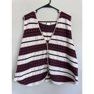 Vintage Southwestern 2XL Sweater Vest 90s Multicolor Stripe Cowboy Unisex